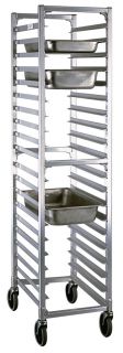 New Age Full Height Steam Table Pan Rack, Open Sides, (20)12x20 in Pan Capacity Aluminum