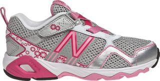 Childrens New Balance KV695   Silver/Pink Velcro Shoes