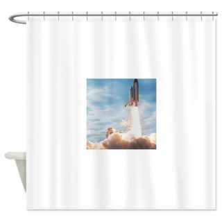  view of a space shuttle taking off  Shower Curtain  Use code FREECART at Checkout