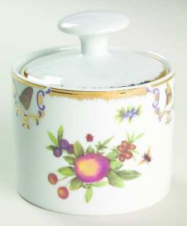Victoria Royale Vry1 Sugar Bowl & Lid, Fine China Dinnerware   Fruit,Berries,Ins