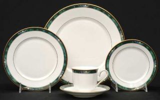 Lenox China Kelly 5 Piece Place Setting, Fine China Dinnerware   Debut, Green/Bl