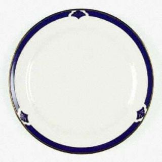 Pickard Ensemble Blue Accent Salad Plate, Fine China Dinnerware   Blue Rim,Fan D