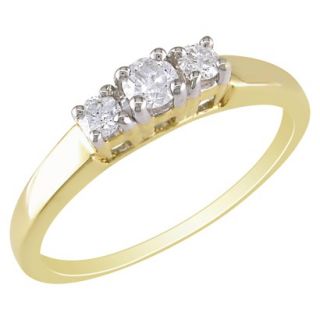 14K Yellow Gold Diamond 3 Stone Ring Gold 5.0