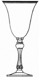 Tiffin Franciscan Saturn Water Goblet   Stem #17403         2 Gold Bands