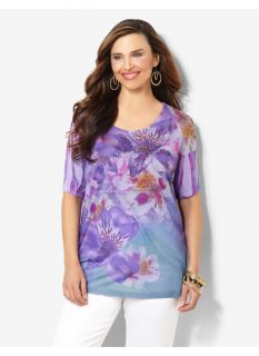 Catherines Plus Size Soft Hibiscus Top   Womens Size 3X, Violet