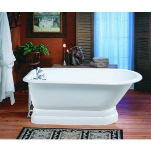 Cheviot 2116 WW Traditional Cast Iron Bathtub With Pedestal Base And Faucet Hole