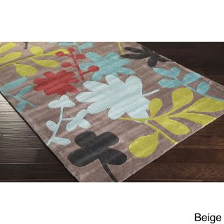 Hand tufted Floral Contemporary Area Rug (9 X 13)
