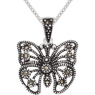 Bridge Jewelry Marcasite Butterfly Pendant