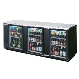 Beverage Air 72 in Pass Thru Backbar Storage Cabinet w/ 6 Sliding Glass Door, 36 in H, Black/Stainless