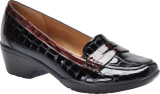 Womens Softspots Maven   Black/Brown Patent Leather Penny Loafers
