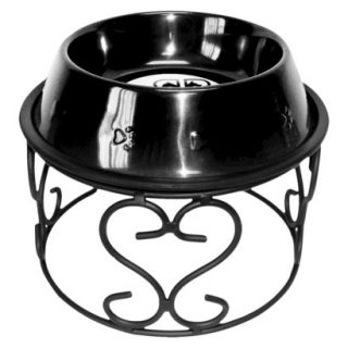 Platinum Pets Scroll Single Feeder with One Stainless Steel Embossed Non Tip