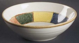Sakura Sioux Soup/Cereal Bowl, Fine China Dinnerware   Band Of Multicolor Blocks