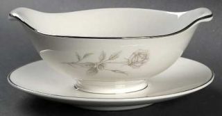 Aladdin Promise Gravy Boat with Attached Underplate, Fine China Dinnerware   Pin