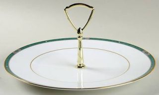 Noritake Emerald Crest Round Serving Plate with Handle (Dinner Plate), Fine Chin