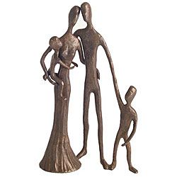 Family Of Four Cast Bronze Sculpture