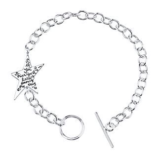 Sterling Silver Star Shoot For The Moon Link Bracelet, Womens