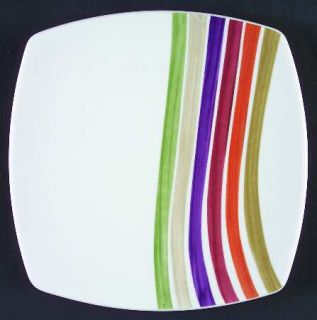 Studio Nova Festive Stripes Dinner Plate, Fine China Dinnerware   Porcelain, Y08