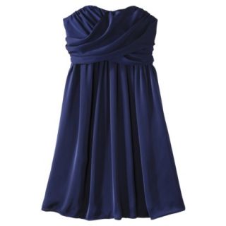 TEVOLIO Womens Plus Size Satin Strapless Dress   Academy Blue   22W