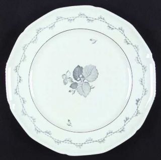 Royal Bayreuth Rob64 Dinner Plate, Fine China Dinnerware   Blue Gray Leaves,Spir