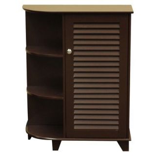 Floor Cabinet Ellsworth Floor Cabinet with Side Shelves   Dark Brown (Espresso)