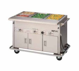Piper Products 72 in Mobile Hot Food Serving Counter, 5 Wells, Unheated Cabinet Base, 208/3V