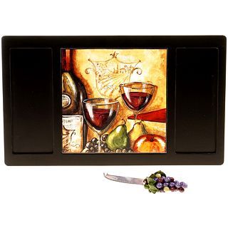 Wine & Cheese Party Earthenware Cheese Board & Knife