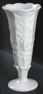 Westmoreland Paneled Grape Milk Glass Belled Vase   Stem 1881, Milk Glass, Grape