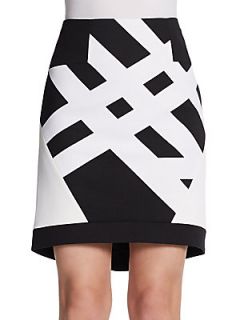 Transit Print Skirt   Black White