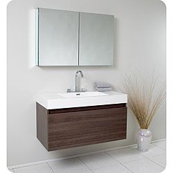 Fresca Mezzo Gray Oak Bathroom Vanity With Medicine Cabinet