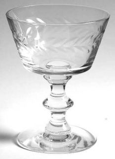 Unknown Crystal Unk265 Champagne/Tall Sherbet   Clear, Laurel Cut Around Bowl