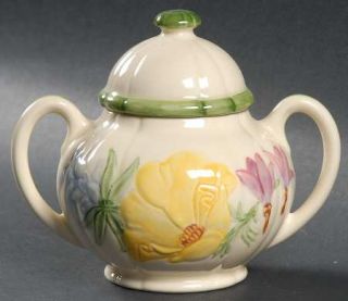 Franciscan Wildflower Sugar Bowl & Lid, Fine China Dinnerware   Floral,Scalloped