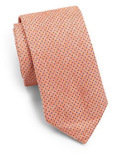 Billy Reid Heirloom Pin Dot Tie   Orange