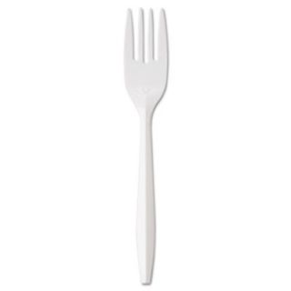 GEN PAK CORP. Medium weight Cutlery, 6 1/4in, Fork, White