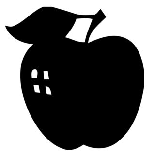Apple Fruit Black Vinyl Wall Decal Sticker (Glossy BlackEasy to applyTheme Food and drinkDimensions 22 inches wide x 35 inches long )