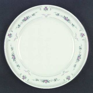 Royal Castle Serenity Dinner Plate, Fine China Dinnerware   Ivory, Pink Roses, G