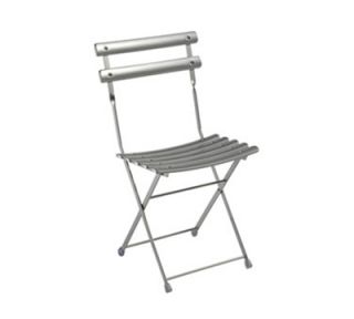 EmuAmericas Folding Side Chair w/ Steel Slat Back & Seat, Tubular Frame, Bronze