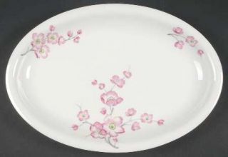 Heinrich   H&C 14852 13 Oval Serving Platter, Fine China Dinnerware   Pink Flow