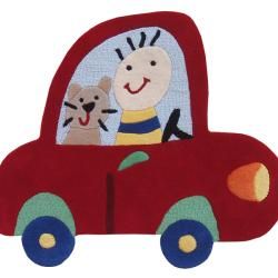 Nuloom Hand carved Kids Red Pet In The Car Wool Rug (33 X 46)