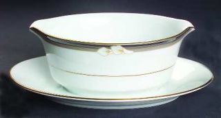 Noritake Ellington Gravy Boat with Attached Underplate, Fine China Dinnerware  