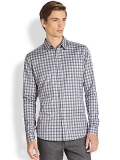 Theory Zack Rossford Check Sportshirt   Blue