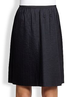 Jil Sander Navy Pleated Skirt   Dark Blue
