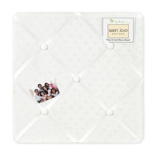 Sweet Jojo Designs Minky Solid White Dot Fabric Memory Board