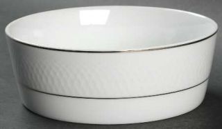 Nikko Orbit Platinum Fruit/Cereal Bowl, Fine China Dinnerware   White Embossed C