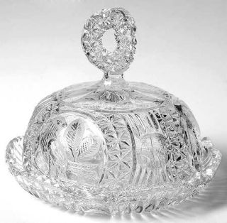 Hofbauer Byrdes Collection (The) Cheese Dish & Lid   Clear, Pressed, Bird