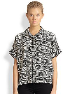 Marc by Marc Jacobs Gamma Print Silk Top   Agave Nectar