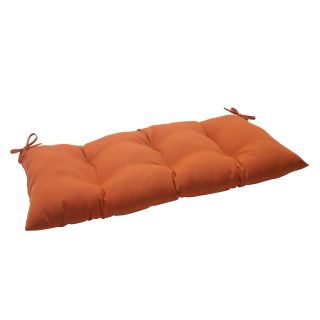 Pillow Perfect Cinnabar Polyester Burnt Orange Tufted Outdoor Loveseat Cushion (OrangeMaterials 100 percent spun polyesterFill 100 percent polyester fiberClosure Sewn seamWeather resistant YesUV protection Care instructions Spot clean/hand wash with 