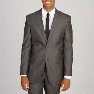 Caravelli Slim Mens Super 150 Charcoal Shark Pattern Suit