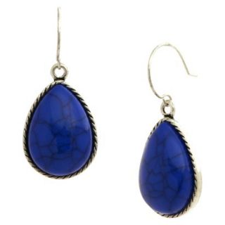 Womens Fashion Drop Earrings   Silver/Blue