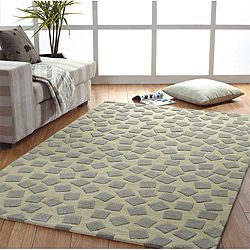 Jovi Home Dispersion Hand tufted Grey/ Taupe Wool Rug (4 X 6)