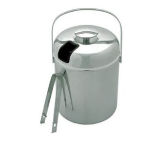 Update International 44 oz Ice Bucket with Tongs   Chrome Plated